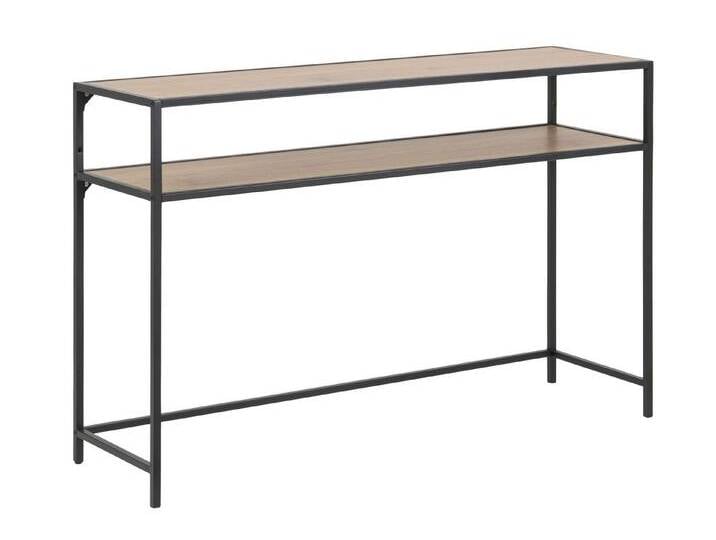 99rooms Konsolentisch Sifo (Konsolentisch), Modern Design, viel Platz, Gestell: pulverbeschichtet Stahl, schwarz, Schwarz - Wildeiche von 99rooms