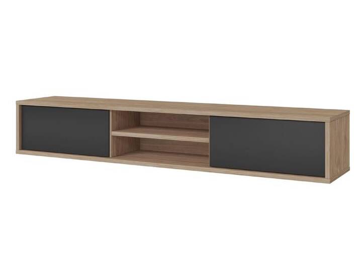 99rooms Lowboard Dafri (TV-Kommode, TV-Schrank), Modern Design, mit 2 Türen, 2 offene Fächer, 2 Fächer, hängend/stehend, ohne LED-Beleuchtung von 99rooms