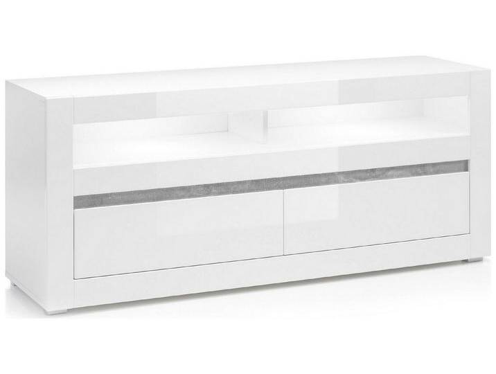 99rooms Lowboard Edelstein Weiß Matt, Weiß Hochglanz (TV-Kommode, TV-Schrank), mit Fächern und Schubladen, Soft-Close Funktion, LED-Beleuchtung von 99rooms