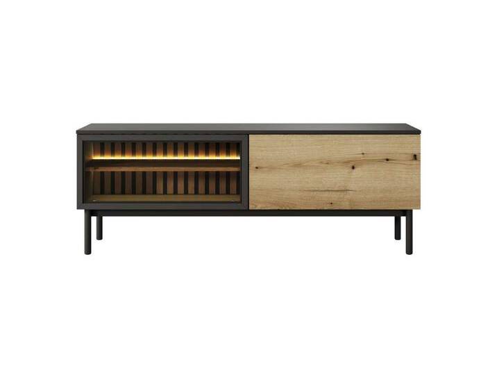 99rooms Lowboard Igor (TV-Kommode, TV-Schrank), Modern Design, mit viel Stauraum, inkl. LED-Beleuchtung, Push-to-Open, schwarz von 99rooms
