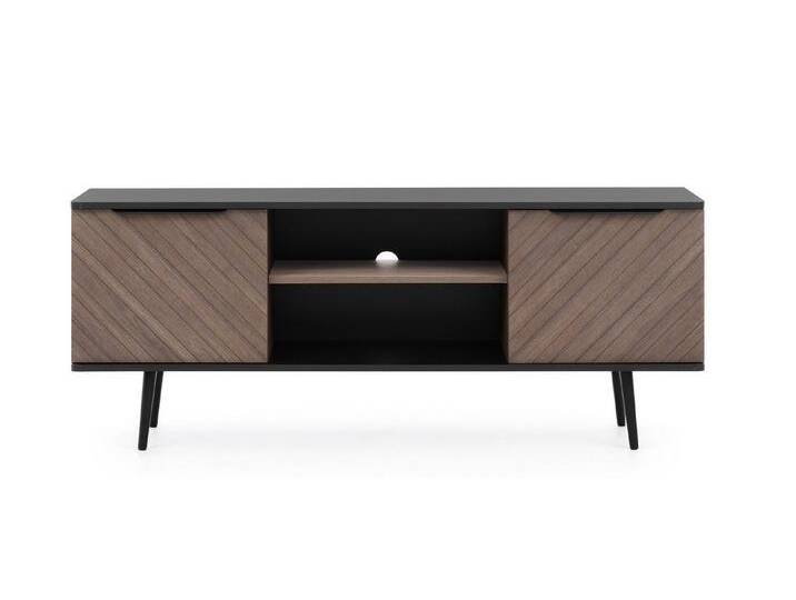 99rooms Lowboard Kempten (TV-Kommode, TV-Schrank), Modern Design, mit 2 Türen, 2 Fächer, 2 offene Fächer, Soft-Close, schwarz von 99rooms