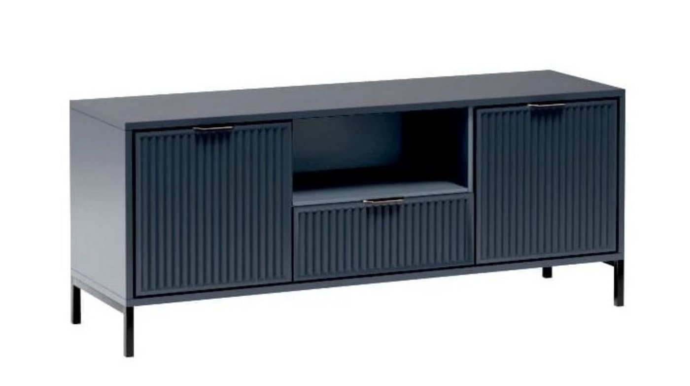 99rooms Lowboard Klink (TV-Kommode, TV-Schrank, Fernsehschrank), Stilvolles Design, Soft-Close, geriffelte Elemente, ABS-Schutzkanten von 99rooms