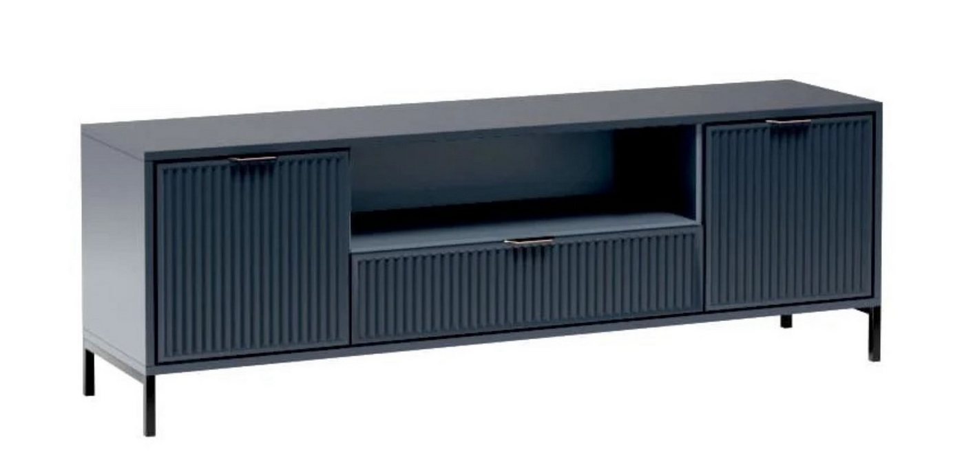 99rooms Lowboard Klink (TV-Kommode, TV-Schrank, Fernsehschrank), Stilvolles Design, Soft-Close, geriffelte Elemente, ABS-Schutzkanten von 99rooms