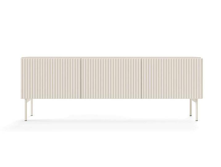 99rooms Lowboard Kolli (TV-Kommode, TV-Schrank), Modern Design, mit viel Stauraum, Push-to-Open, geriffelte Elemente, Kaschmir von 99rooms