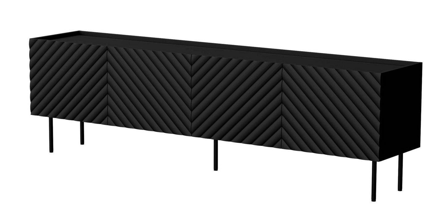 99rooms Lowboard Luzia (TV-Kommode, TV-Schrank), mit 4 grifflosen Türen, aus Holzwerkstoff, Metall Füße von 99rooms