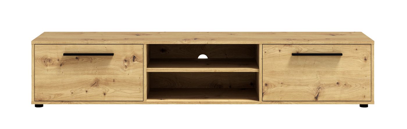 99rooms Lowboard Maksikore (TV-Kommode, TV-Schrank, Fernsehschrank), Stilvolles Design, mit 2 Klappen, 2 offene Fächer, 2 Fächer von 99rooms