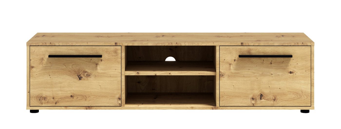 99rooms Lowboard Maksikore (TV-Kommode, TV-Schrank, Fernsehschrank), Stilvolles Design, mit 2 Klappen, 2 offene Fächer, 2 Fächer von 99rooms
