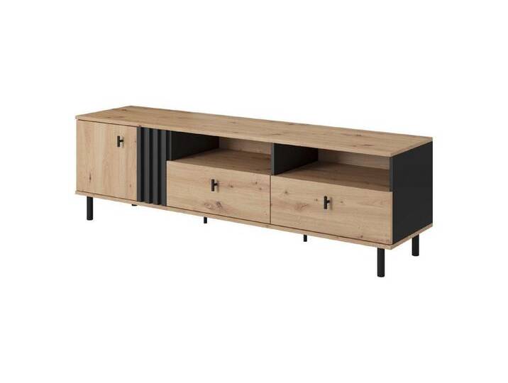 99rooms Lowboard Maris (TV-Kommode, TV-Schrank), Modern Design, mit viel Stauraum, 2 offene Fächer, 2 Schubladen von 99rooms