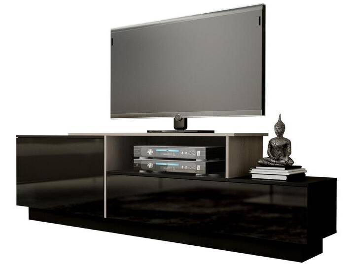 99rooms Lowboard Sagmi III 180 cm (TV-Kommode, TV-Schrank), viel Stauraum, mit Fächern und Klapptüren, Push-to-Open, Hochglanzfront, Modern Design von 99rooms