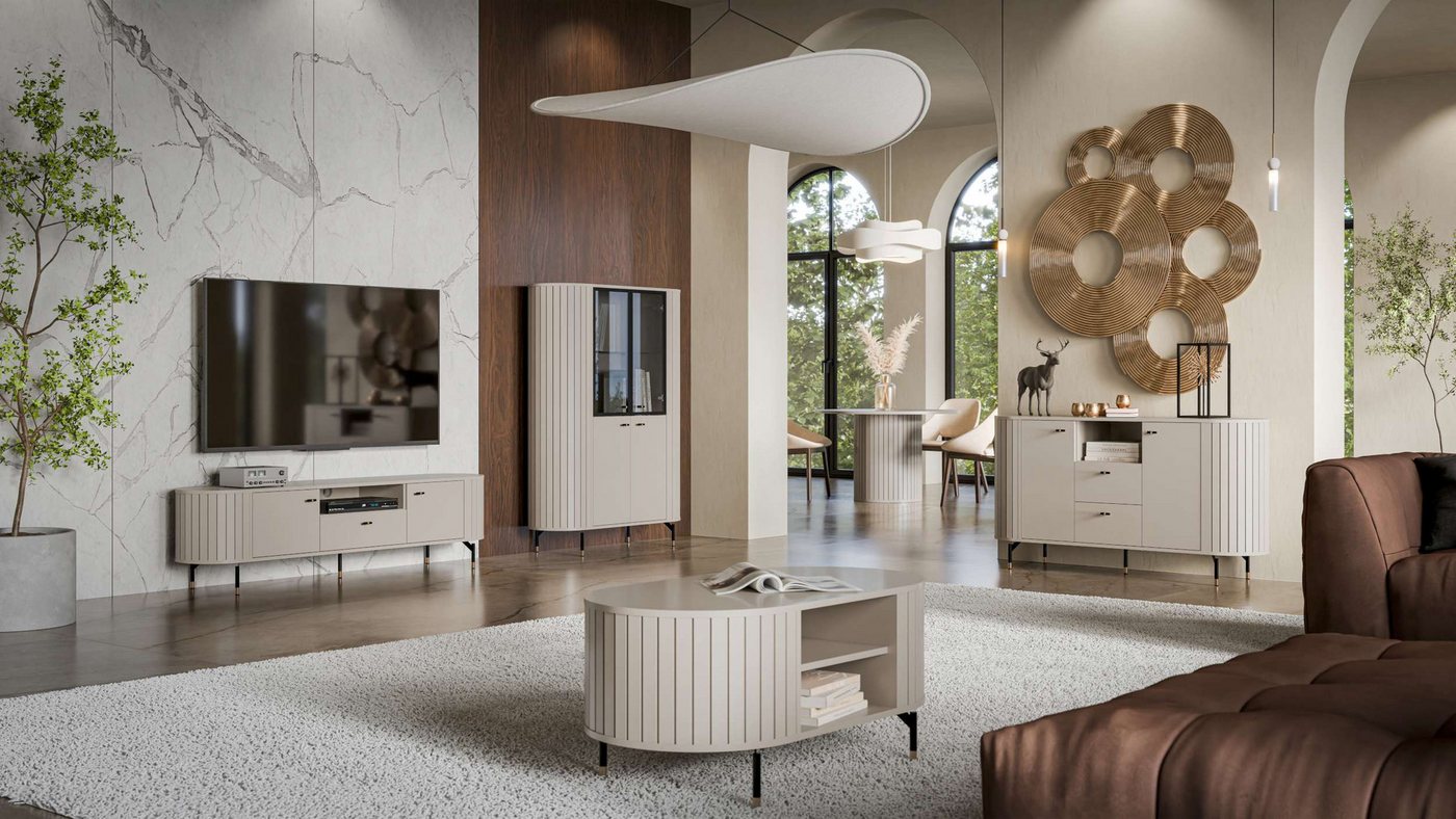 99rooms Lowboard Sante (TV-Kommode, TV-Schrank, Fernsehschrank), Modern Design, mit viel Stauraum, Soft-Close-Funktion von 99rooms