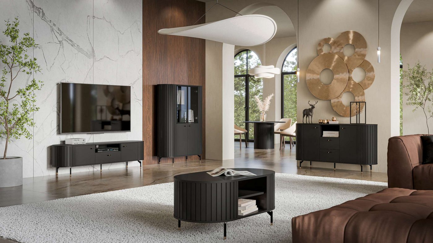 99rooms Lowboard Sante (TV-Kommode, TV-Schrank, Fernsehschrank), Modern Design, mit viel Stauraum, Soft-Close-Funktion von 99rooms