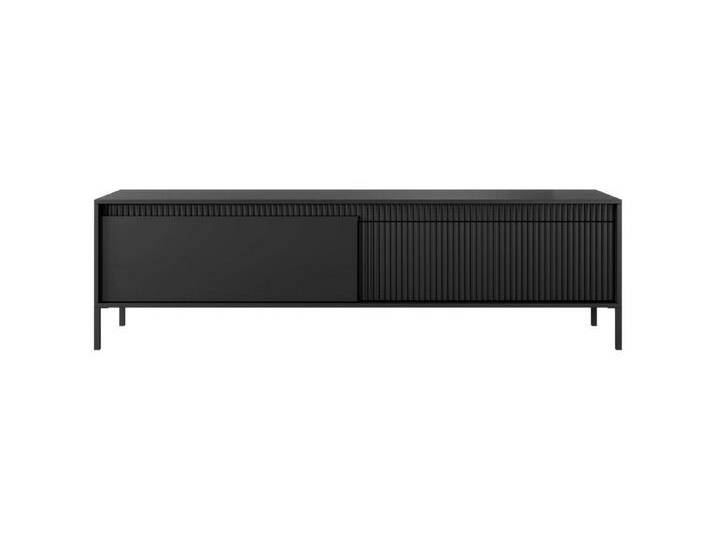 99rooms Lowboard Steinach (TV-Kommode, TV-Schrank), Modern Design, mit viel Stauraum, Grifflos - PUSH-CLICK System, schwarz, Schwarz von 99rooms