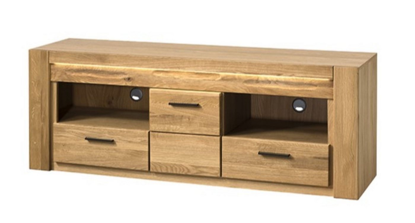99rooms Lowboard Vittorio (TV-Kommode, TV-Schrank), mit 2 Schubladen, 2 Fächer, 2 offene Fächer, aus Massivholz von 99rooms