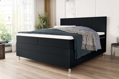 99rooms Orion Boxspringbett Doppelbett Ehebett 160x200 cm Strukturstoff Neve Schwarz Obermatratze: TFK 16 cm, Untermatratze: BFK 15 cm, H3, Kaltschaumtopper 4 cm, Bettkasten 99rooms Orion Boxspringbett Doppelbett Ehebett 160x200 cm Strukturstoff Neve Schwarz Obermatratze: TFK 16 cm, Untermatratze: BFK 15 cm, H3, Kaltschaumtopper 4 cm, Bettkasten von 99rooms