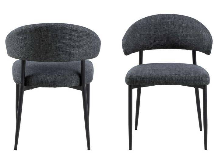 99rooms Polsterstuhl Dina (Esszimmerstuhl, Küchenstuhl (2-St), Funktionales Designkonzept in origineller Formgebung, grau schwarz von 99rooms