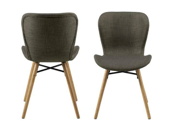 99rooms Polsterstuhl Embet (Esszimmerstuhl, Küchenstuhl (2-St), Funktionales Designkonzept in origineller Formgebung, Khaki - Eiche von 99rooms