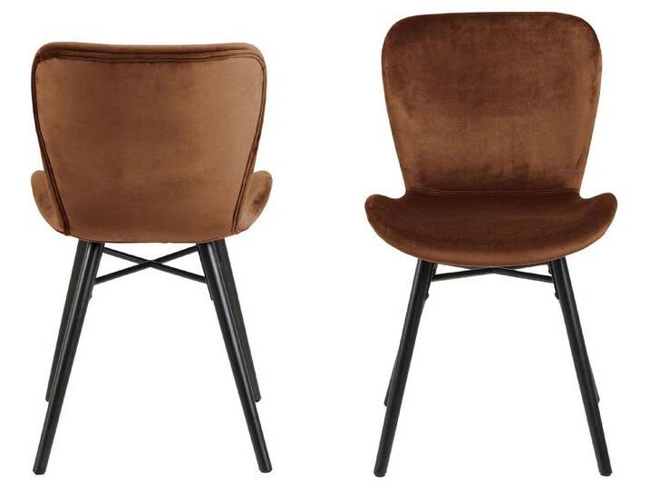 99rooms Polsterstuhl Embet III (Esszimmerstuhl, Küchenstuhl (2-St), Modern Design, Vic Stoff, Gestell matt schwarz NC lackiert Rubberwood von 99rooms