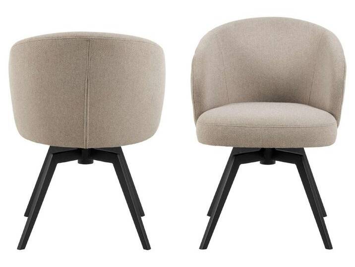 99rooms Polsterstuhl Lena (Esszimmerstuhl, Küchenstuhl (1-St), Funktionales Designkonzept in origineller Formgebung, schwarz, Creme - Schwarz von 99rooms