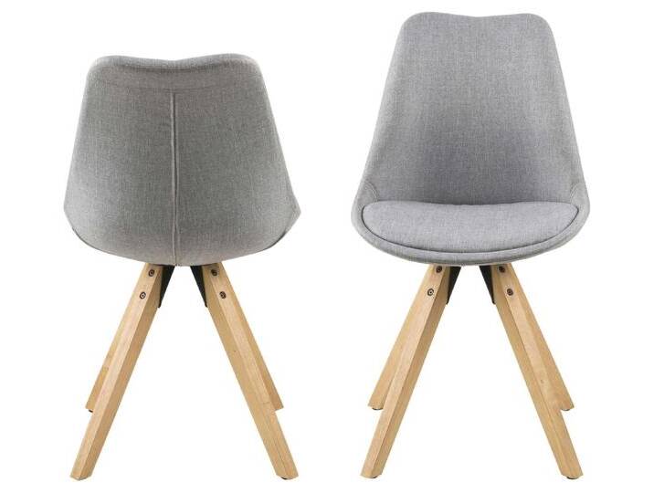 99rooms Polsterstuhl Persi (Esszimmerstuhl, Küchenstuhl (2-St), Funktionales Designkonzept in origineller Formgebung, grau, Hellgrau - Eiche von 99rooms
