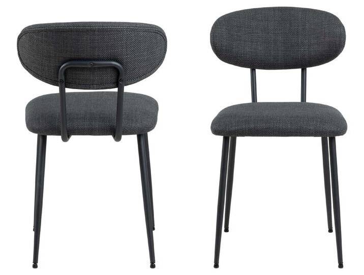 99rooms Polsterstuhl Sidnei (Esszimmerstuhl, Küchenstuhl (2-St), Funktionales Designkonzept in origineller Formgebung, grau schwarz von 99rooms