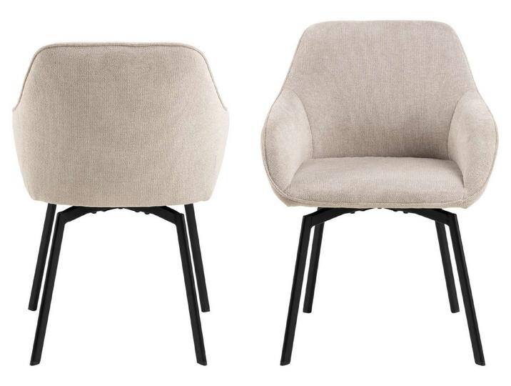 99rooms Polsterstuhl Vlada (Esszimmerstuhl, Küchenstuhl (2-St), Funktionales Designkonzept in origineller Formgebung, beige schwarz, Beige - Schwarz von 99rooms