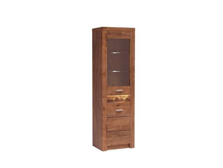99rooms Vitrine Anapolis Vitrine II (Standvitrine, Glaselemente, mit Schubladen, mit LED-Beleuchtung, Esche Hell von 99rooms