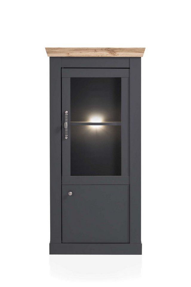 99rooms Vitrine Marko (Standvitrine, Wohnmöbel) mit 3 Glaseinlegeböden, 1 Glastür, Schublade, Soft-Close-Funktion von 99rooms