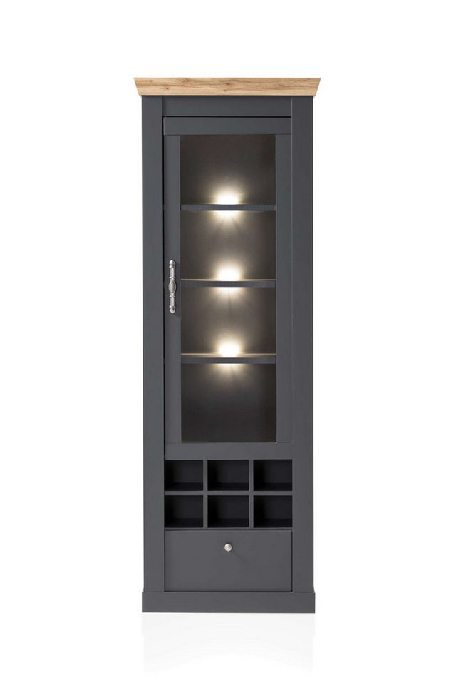 99rooms Vitrine Marko (Standvitrine, Wohnmöbel) mit Schublade, 3 Einlegeböden, 1 Glastür, Soft-Close-Funktion von 99rooms