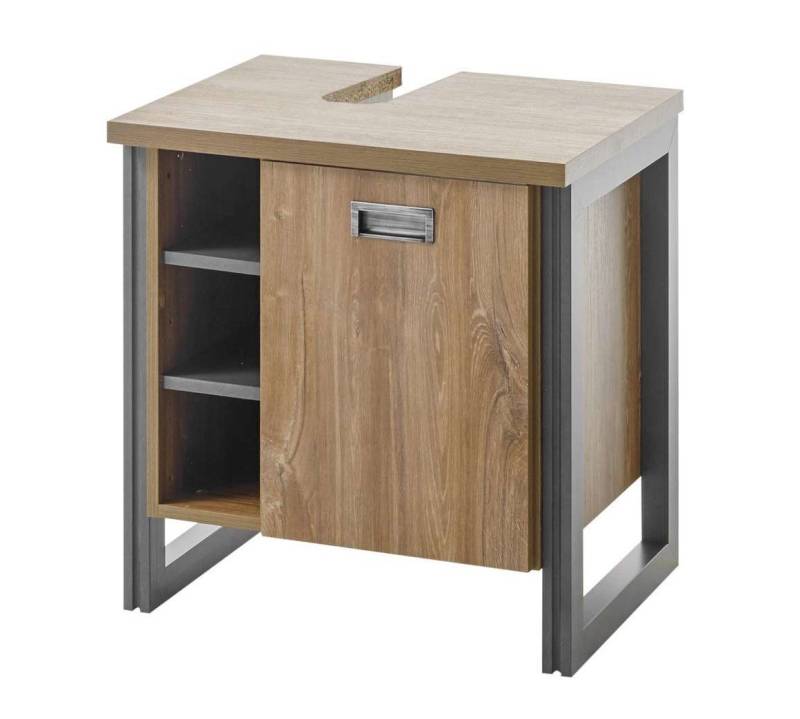 99rooms Waschbeckenunterschrank Delor (Waschbeckenunterschrank) mit Fächern und Einlegeboden, Spanplatte, Metallelemente von 99rooms
