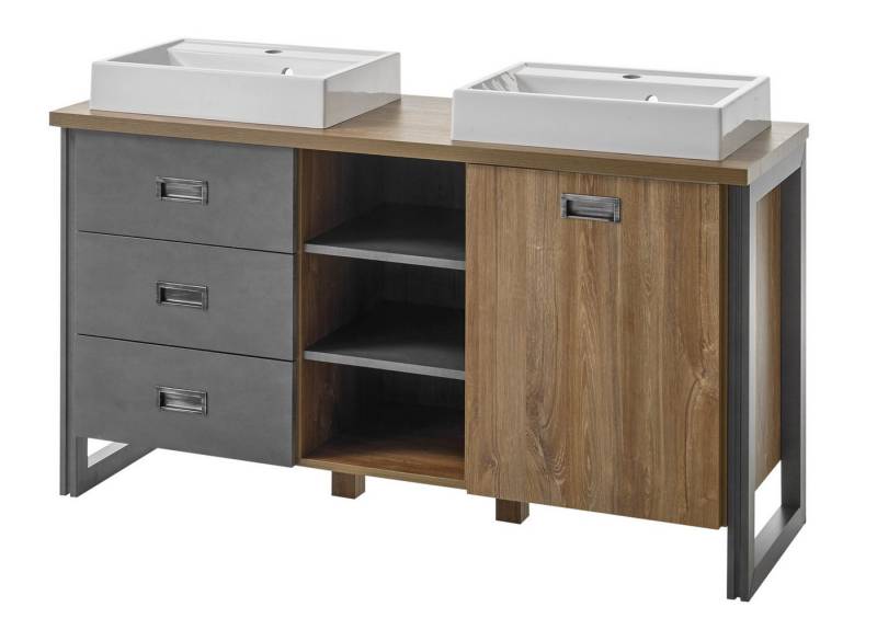 99rooms Waschbeckenunterschrank Delor (Waschbeckenunterschrank) mit Schubladen und Einlegeboden, Waschbecken inklusiv, Metallelemente von 99rooms