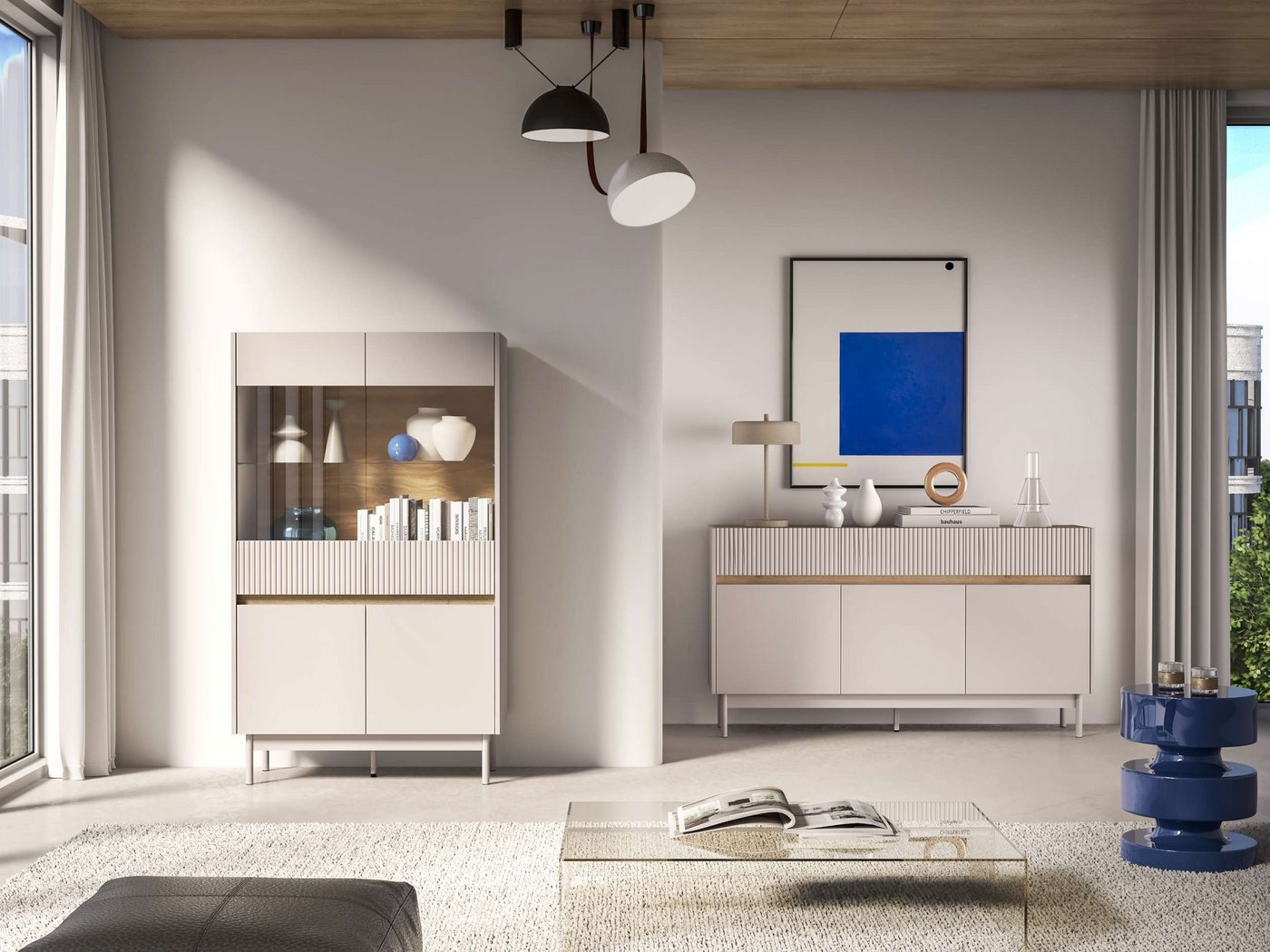 99rooms Wohnwand Ariella, (Set (2-St), Wohnmöbel, Wohnzimmer-Set), Modern Design, kratzfeste Oberfläche, mit Soft-Close-Funktion von 99rooms