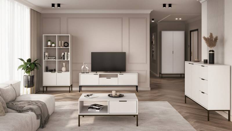 99rooms Wohnwand Avgustin, (Set (5-St), Wohnmöbel, Wohnzimmer-Set), Modern Design, mit viel Stauraum, Soft-Close Funktion von 99rooms
