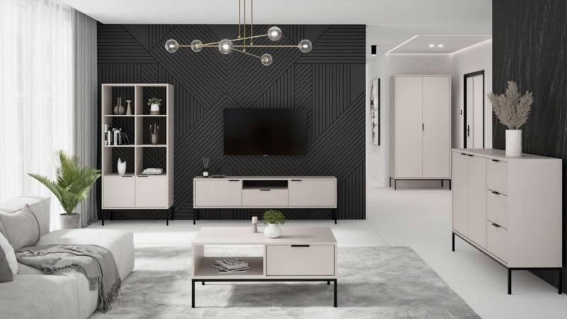 99rooms Wohnwand Avgustin, (Set (5-St), Wohnmöbel, Wohnzimmer-Set), Modern Design, mit viel Stauraum, Soft-Close Funktion von 99rooms