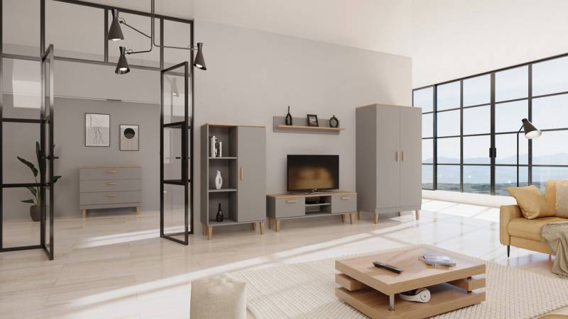 99rooms Wohnwand Verden, (Set (5-St), Wohnmöbel, Wohnzimmer-Set), Modern Design, mit viel Stauraum, Soft-Close Funktion von 99rooms