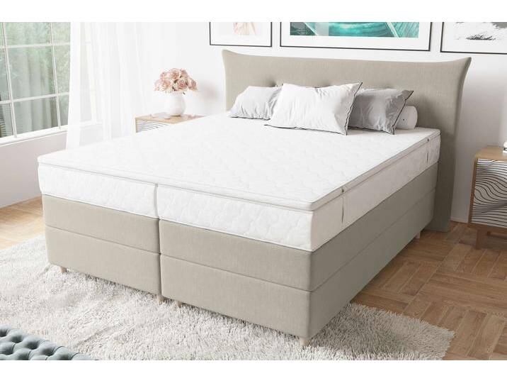 Amur Boxspringbett 160x200 cm Strukturstoff INARI Beige Bonell-Federung Amur Boxspringbett 160x200 cm Strukturstoff INARI Beige Bonell-Federung von 99rooms