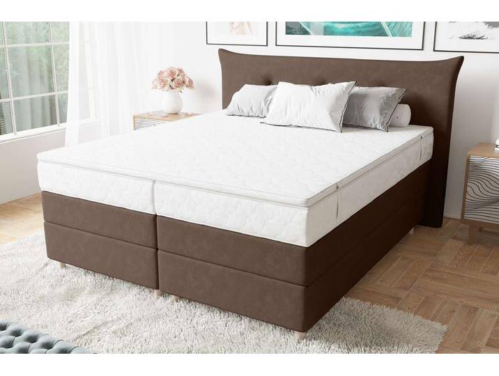 Amur Boxspringbett 180x200 cm Velours SORO Mocco Taschen-Federung Amur Boxspringbett 180x200 cm Velours SORO Mocco Taschen-Federung von 99rooms