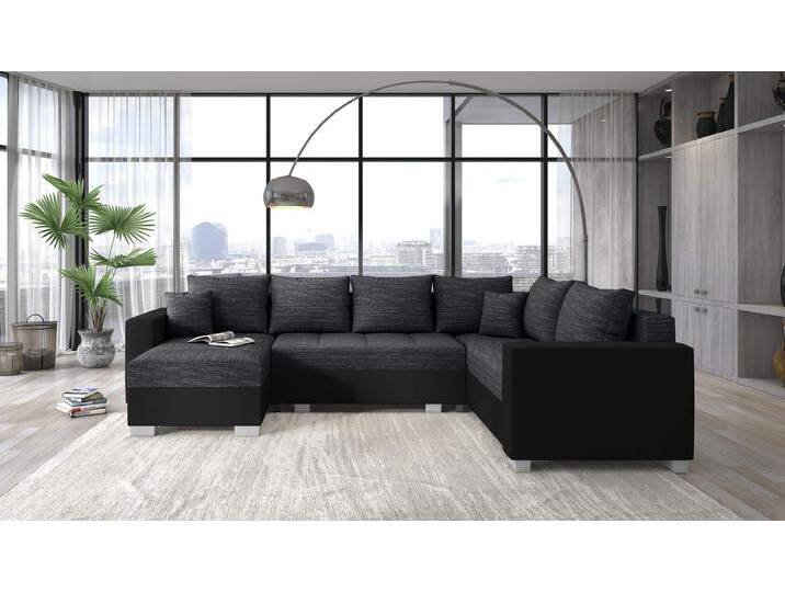 Arno Wohnlandschaft Schwarz Dunkelgrau Links Kunstleder MADRYT Strukturstoff BERLIN Arno Wohnlandschaft Schwarz Dunkelgrau Links Kunstleder MADRYT Strukturstoff BERLIN von 99rooms