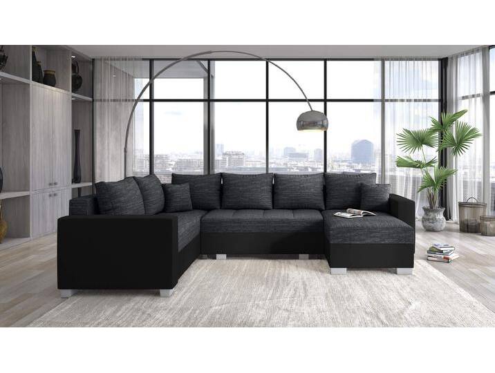 Arno Wohnlandschaft Schwarz Dunkelgrau Rechts Kunstleder MADRYT Strukturstoff BERLIN Arno Wohnlandschaft Schwarz Dunkelgrau Rechts Kunstleder MADRYT Strukturstoff BERLIN von 99rooms