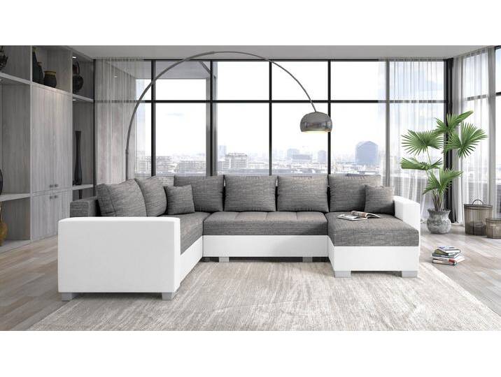 Arno Wohnlandschaft Weiß Dunkelgrau Rechts Kunstleder MADRYT Strukturstoff BERLIN Arno Wohnlandschaft Weiß Dunkelgrau Rechts Kunstleder MADRYT Strukturstoff BERLIN von 99rooms