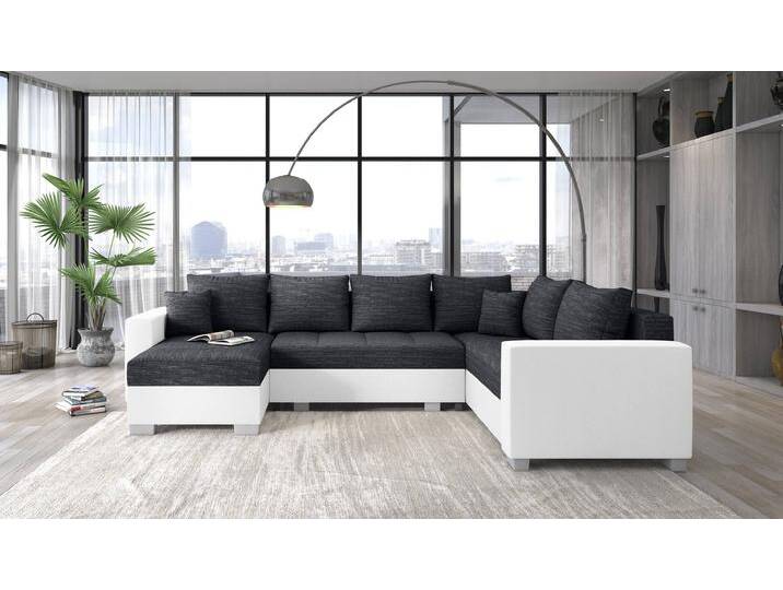 Arno Wohnlandschaft Weiß Schwarz Links Kunstleder MADRYT Strukturstoff BERLIN Arno Wohnlandschaft Weiß Schwarz Links Kunstleder MADRYT Strukturstoff BERLIN von 99rooms