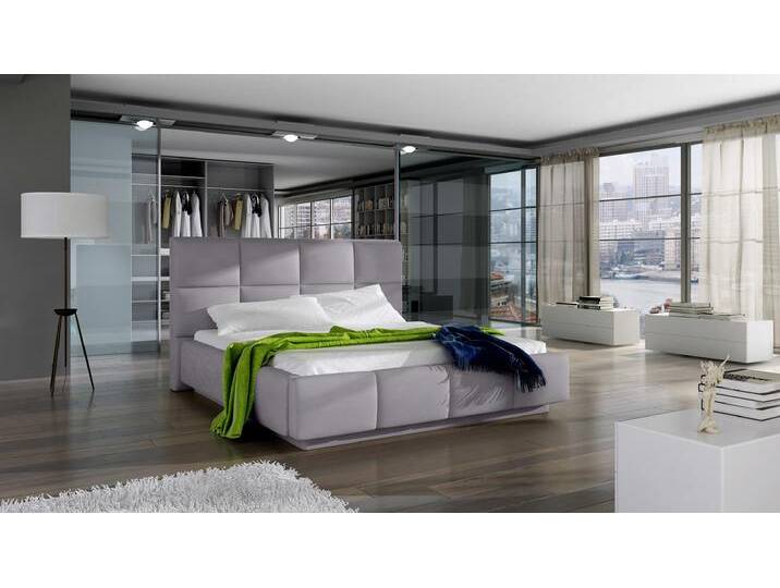 Astin Polsterbett Strukturstoff 180x200 cm Hellgrau mit LED-Beleuchtung Astin Polsterbett Strukturstoff 180x200 cm Hellgrau mit LED-Beleuchtung von 99rooms