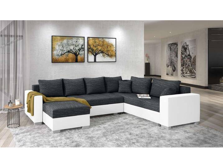 Aterno Wohnlandschaft Weiß Schwarz Links Kunstleder MADRYT Strukturstoff BERLIN Aterno Wohnlandschaft Weiß Schwarz Links Kunstleder MADRYT Strukturstoff BERLIN von 99rooms