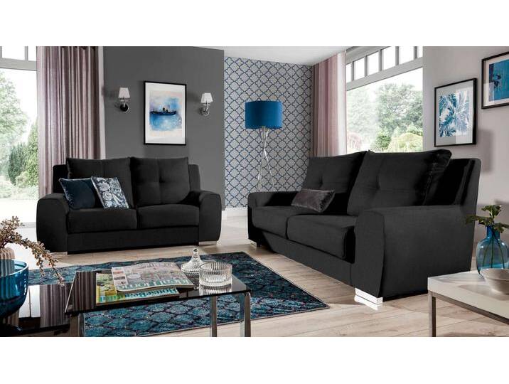 Bastia Polstergarnitur Strukturstoff INARI Schwarz Bastia Polstergarnitur Strukturstoff INARI Schwarz von 99rooms