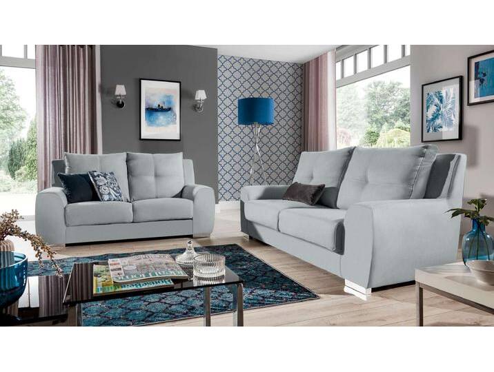 Bastia Polstergarnitur Velours MONOLITH Silber von 99rooms