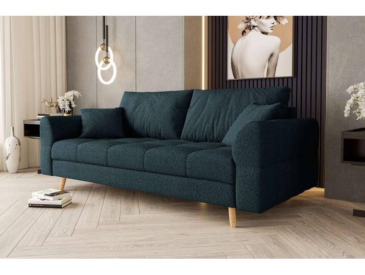 Bello 2-Sitzer Sofa Boucle-Stoff ABRIAMO Dunkelblau Bello 2-Sitzer Sofa Boucle-Stoff ABRIAMO Dunkelblau von 99rooms