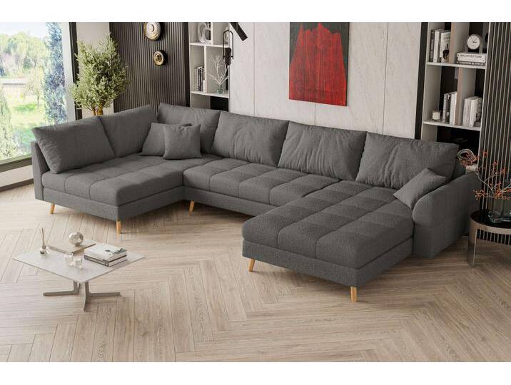 Bello Wohnlandschaft Boucle-Stoff ABRIAMO Hellbraun Links Bello Wohnlandschaft Boucle-Stoff ABRIAMO Hellbraun Links von 99rooms