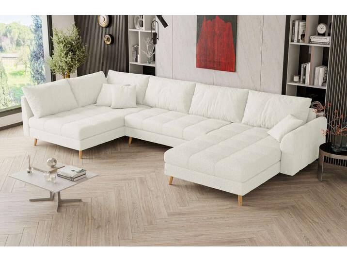 Bello Wohnlandschaft Boucle-Stoff ABRIAMO Weiß Links Bello Wohnlandschaft Boucle-Stoff ABRIAMO Weiß Links von 99rooms