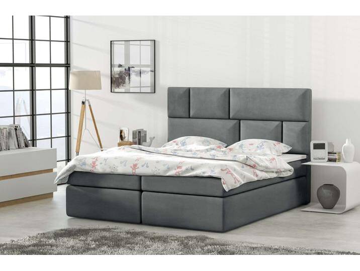 Carter Boxspringbett Kunstleder CAYENNE Beton 160x200 cm ohne Topper von 99rooms