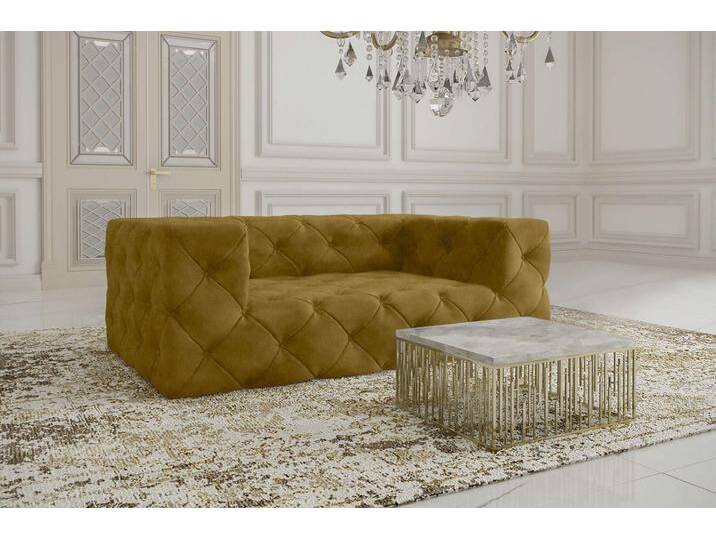 Colin 2-Sitzer Sofa Kunstwildleder ZARIA Gelb von 99rooms