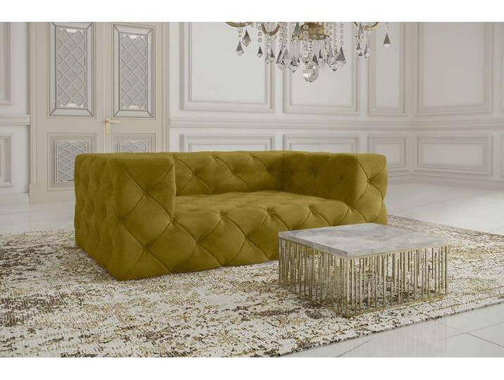 Colin 2-Sitzer Sofa Velours ELEMENT Gelb von 99rooms